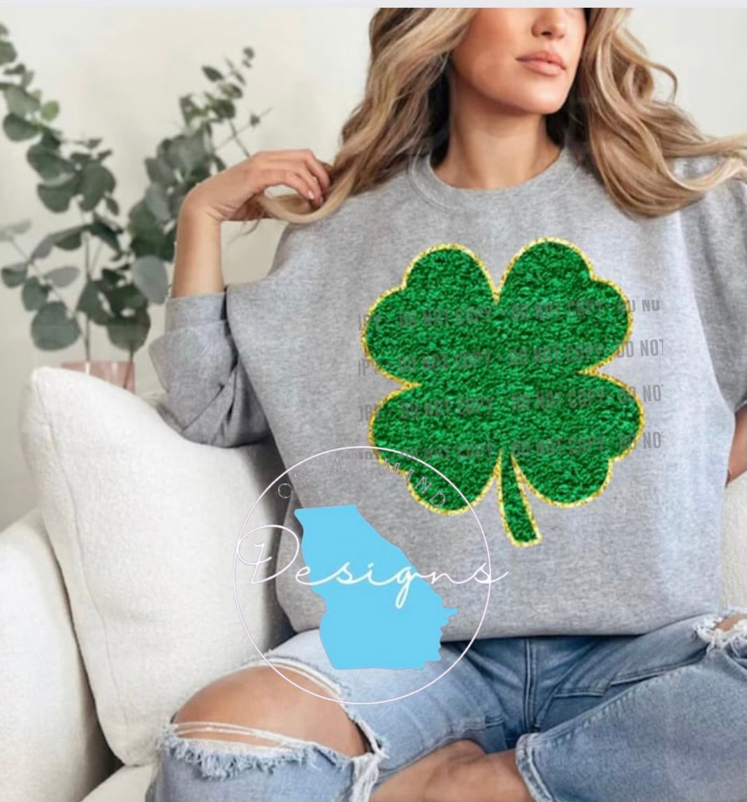 St.Patricks Faux Glitter crewneck