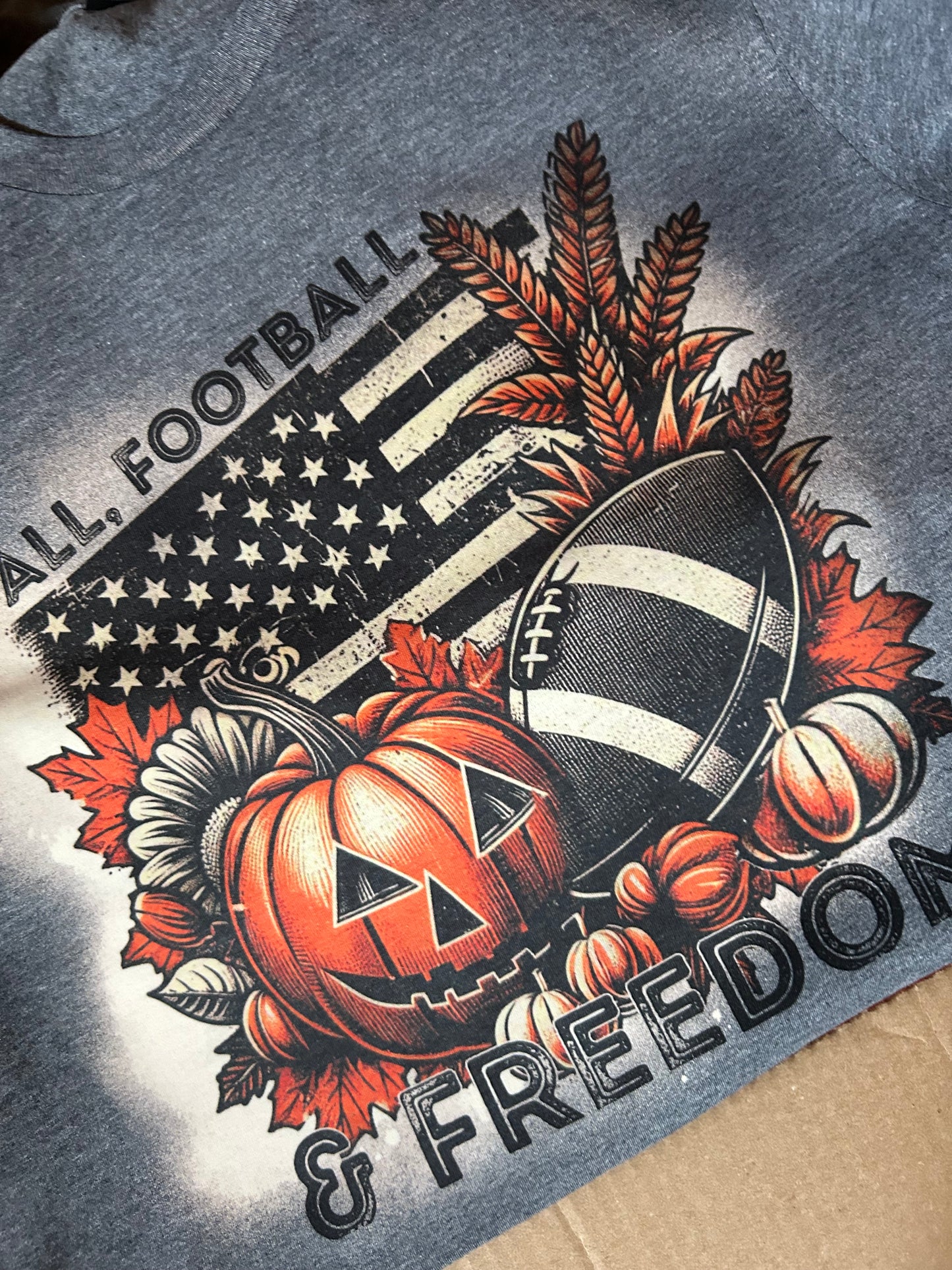 Fall football and freedom graphic tee
