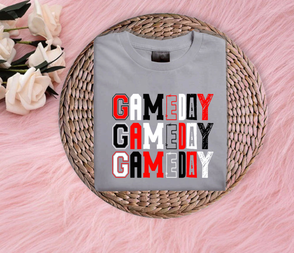 Game day (red and balck) graphic t-shirt