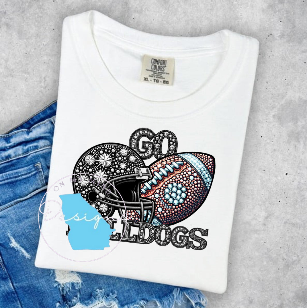 Go Bulldogs rhinestone graphic tee