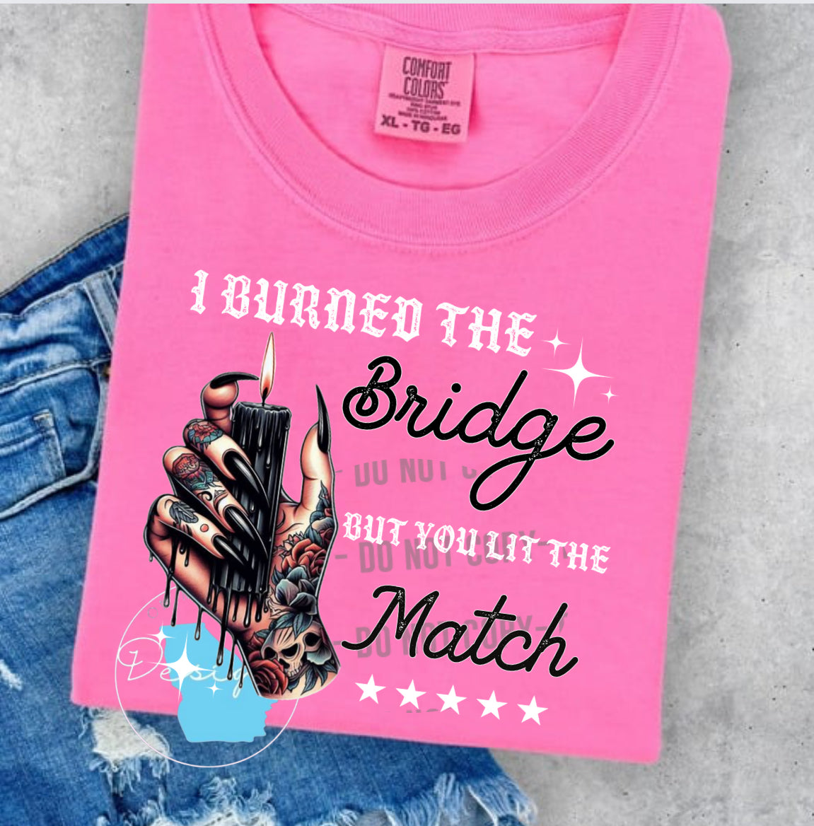 I burned the bridge graphic tee