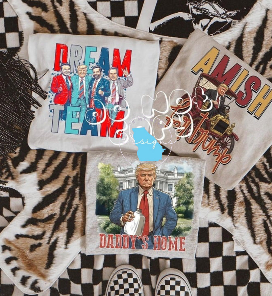 Amish For Trump funny graphic tee