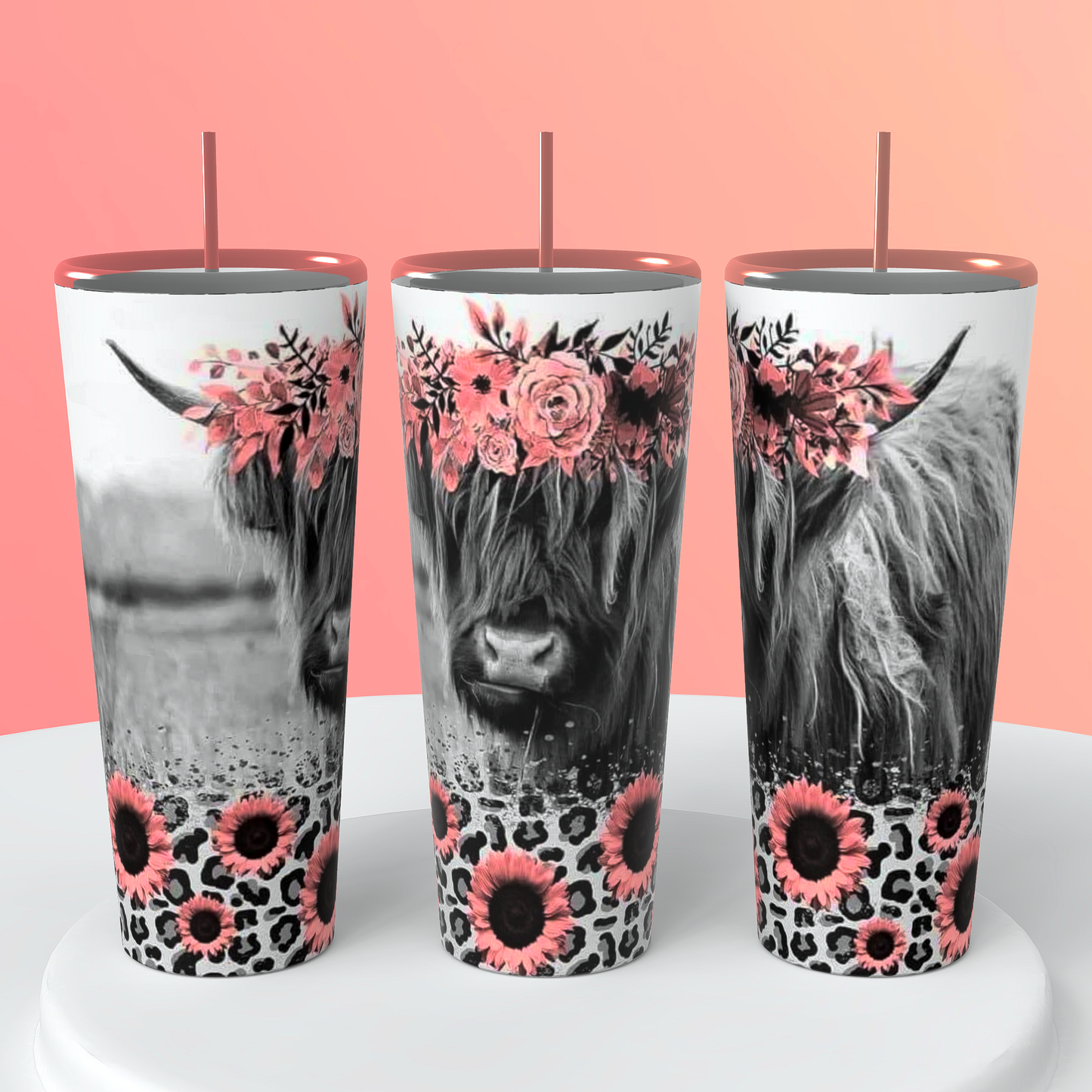 (Copy) Highland cow pink tumbler