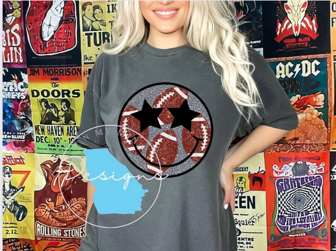 Football sequin football tee