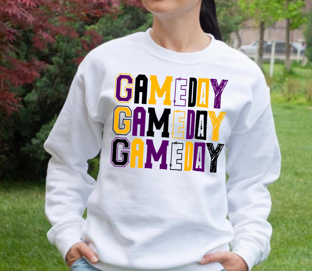 Game day (purple) graphic t-shirt