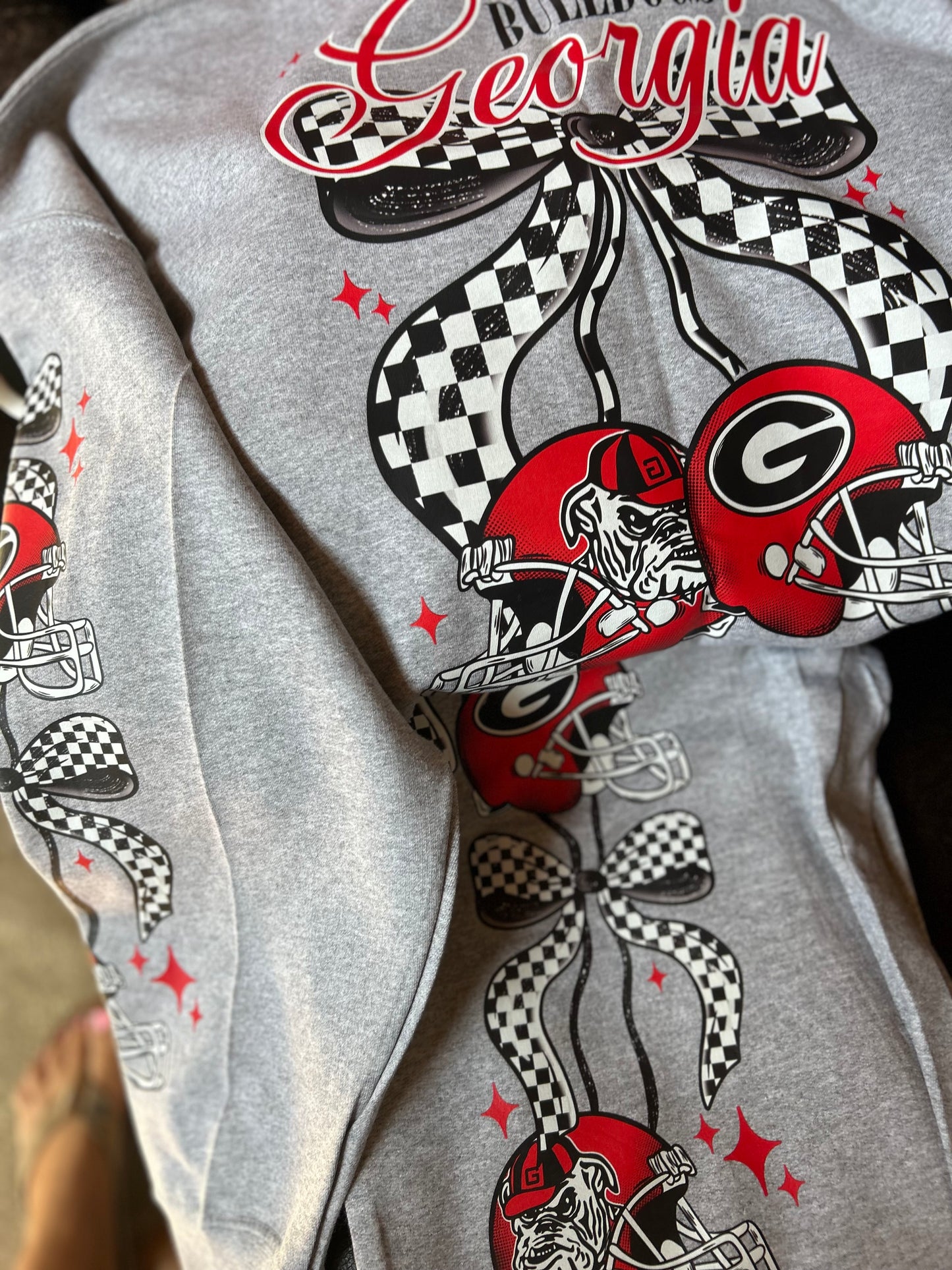 Georgia cherry graphic open bottom sweat pants