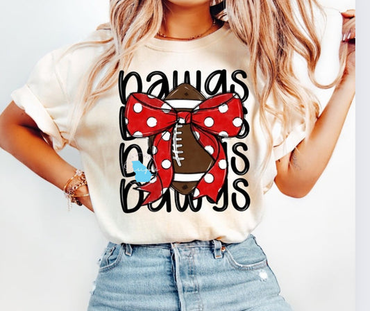 Dawgs football bow graphic tee