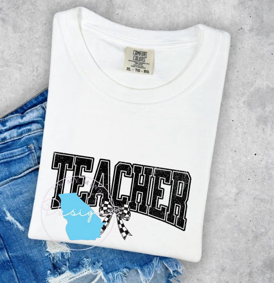 Teacher bow graphic tee