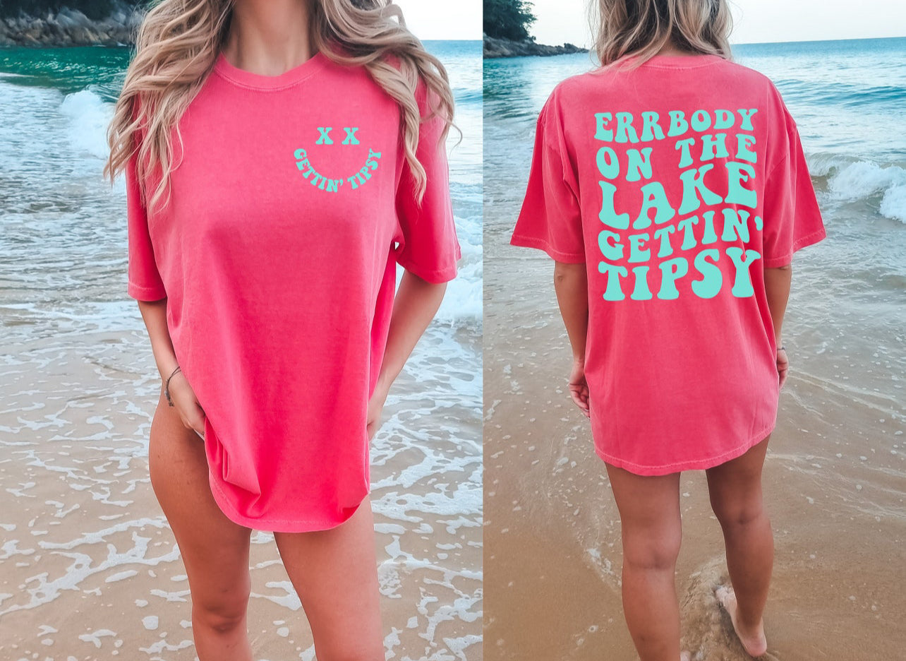 Errbody ON the lake gettin tipsy graphic t-shirt
