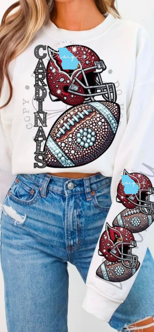 Cardinals football graphic tee