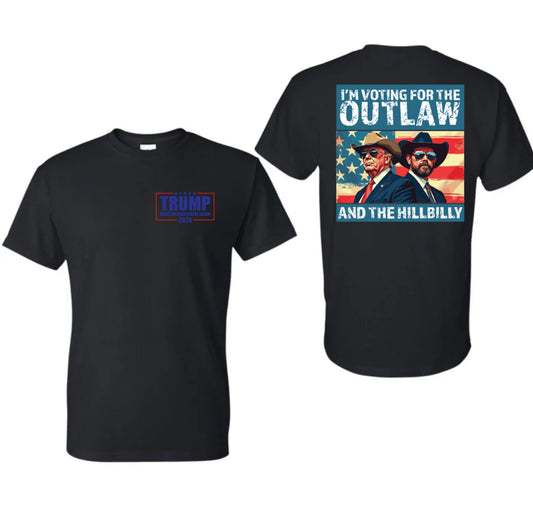 Voting for the Felon and the Cowboy graphic tee