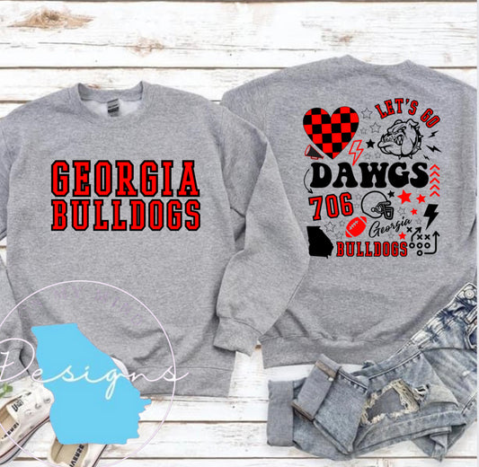 Bulldog retro themed sweatshirt