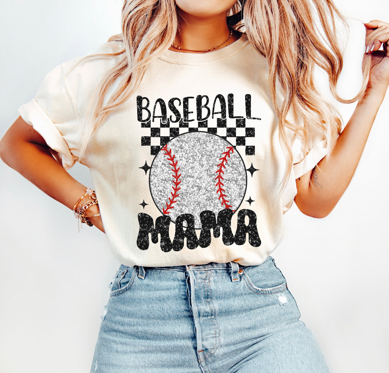 Retro  baseball Mama graphic tee