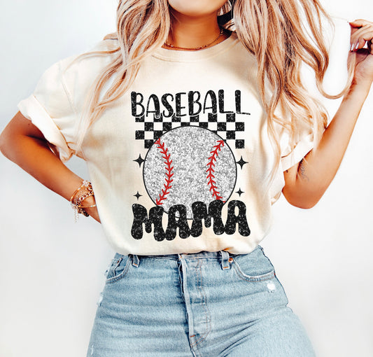 Retro  baseball Mama graphic tee