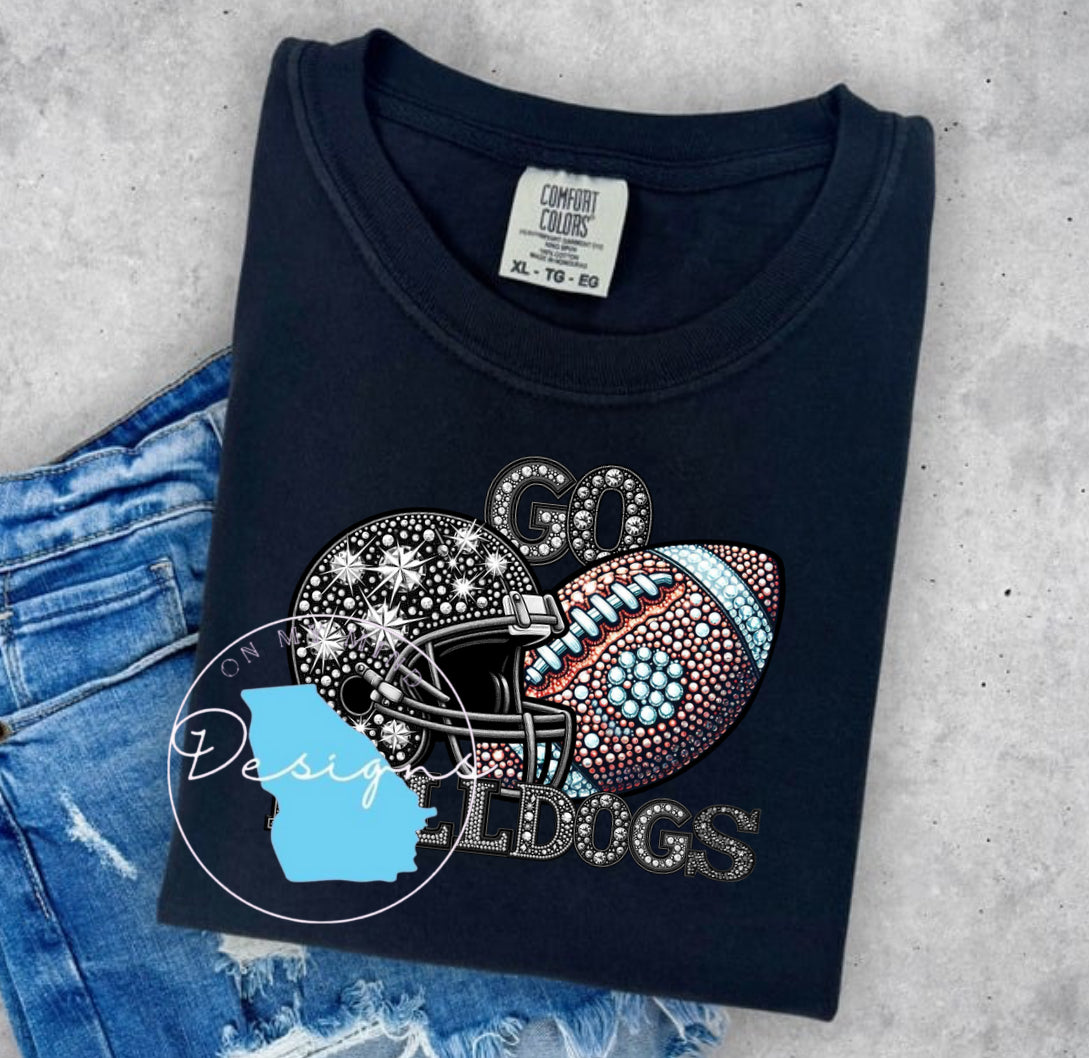 Go Bulldogs  rhinestone graphic tee