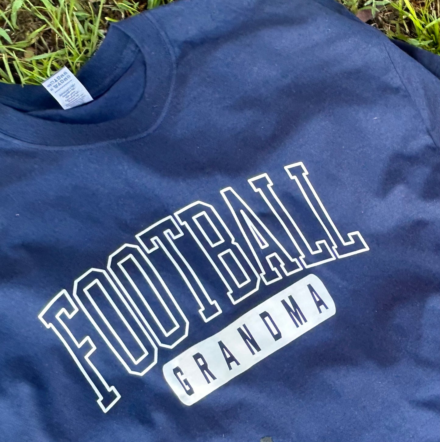 Football grandma! (White lettering) graphic t-shirt