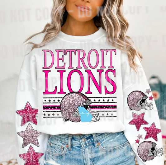 Pink Detroit themed graphic tee