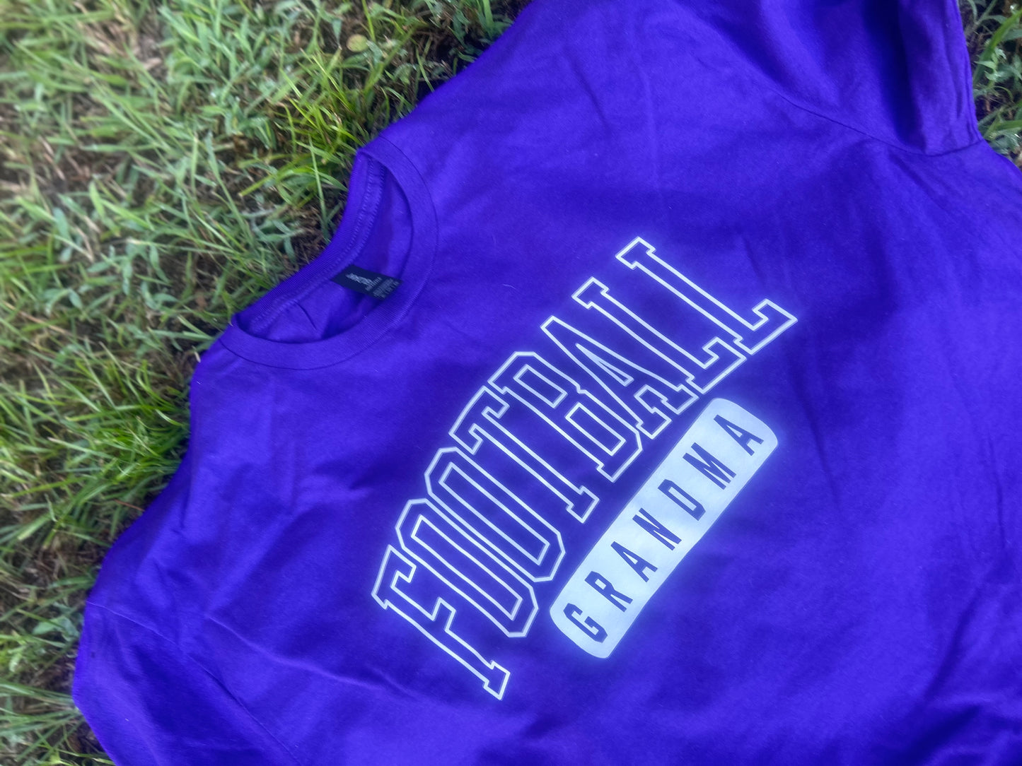 Football grandma! (White lettering) graphic t-shirt