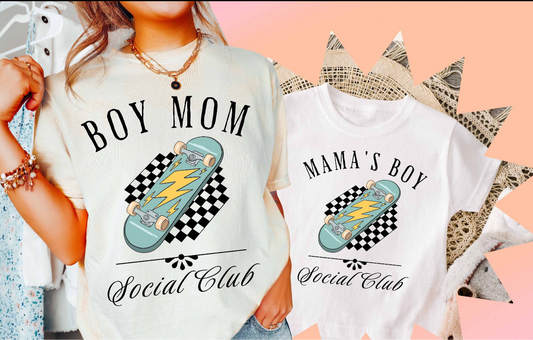 Boy Momma social club graphic tee