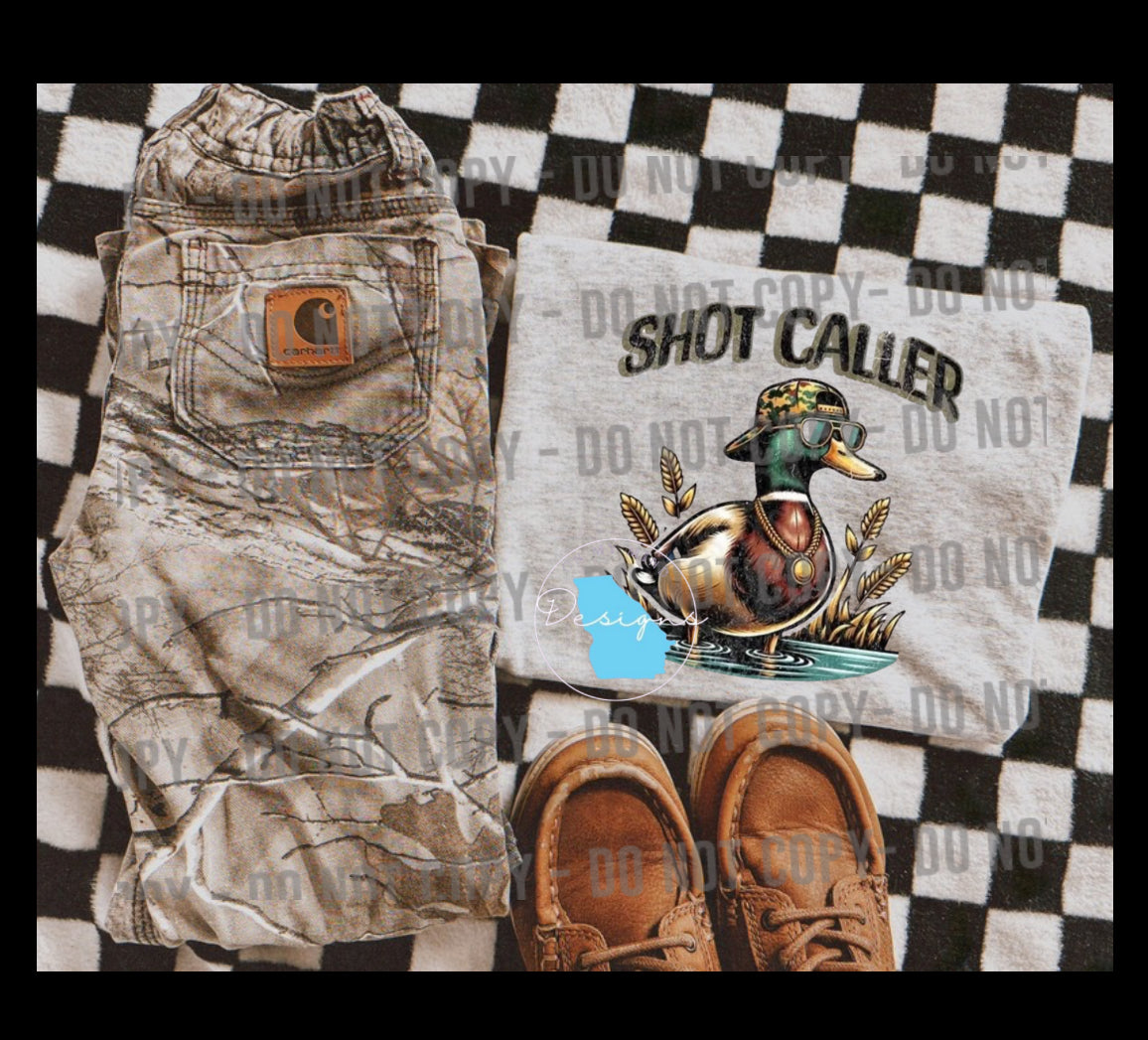 Shot caller duck hunting kids graphic t-shirt