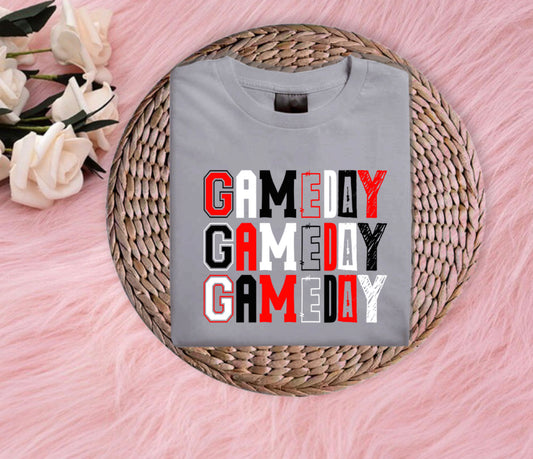 Game day (red and balck) graphic t-shirt