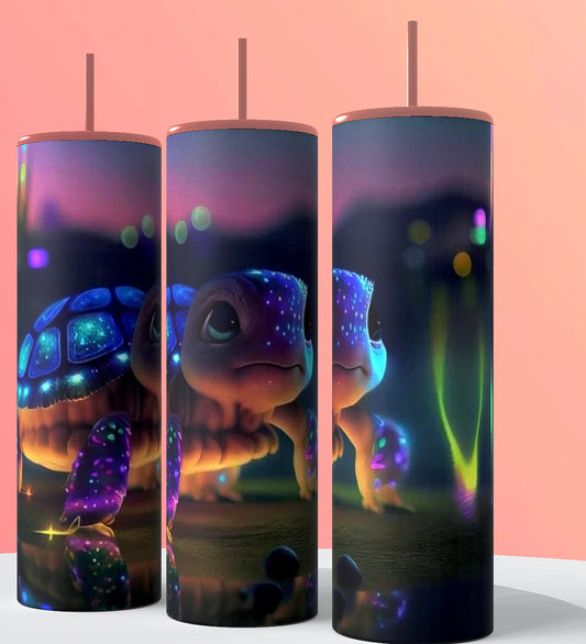 Purple sea turtle 20 oz tumbler