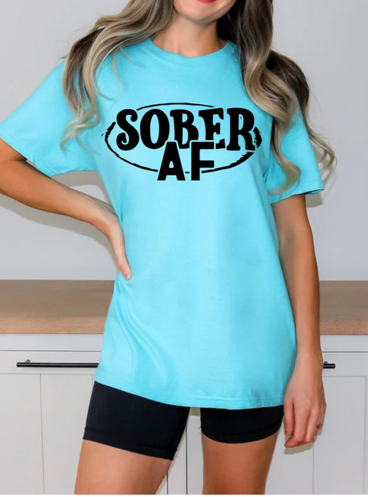 Sober AF graphic tee