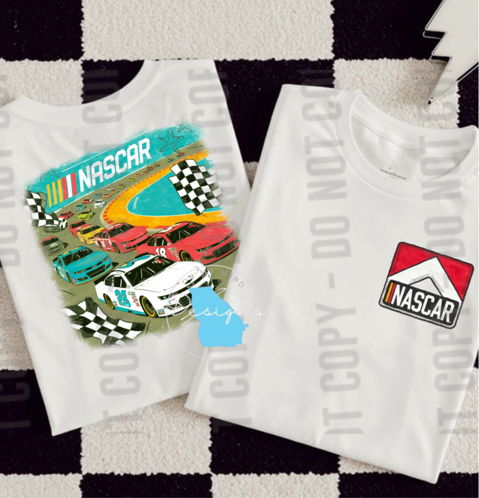 Retro race day graphic tee