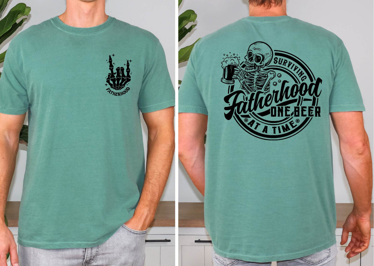 Fatherhood one beer at a time graphic tee