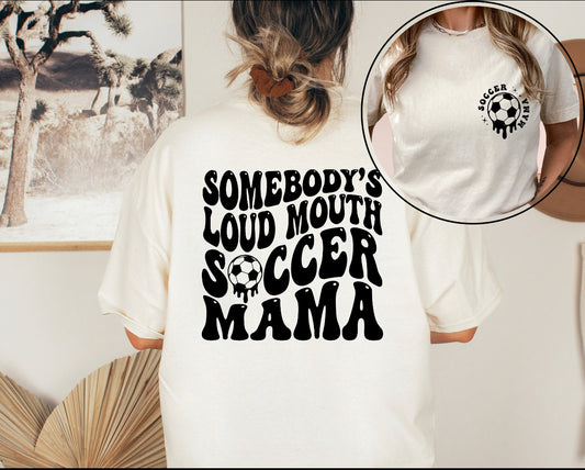 Loud mouth soccer mom graphic tee