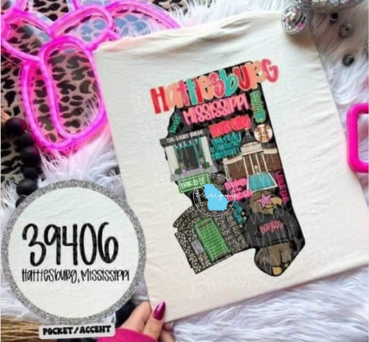Preppy Hattiesburg, Mississippi ,graphic tee