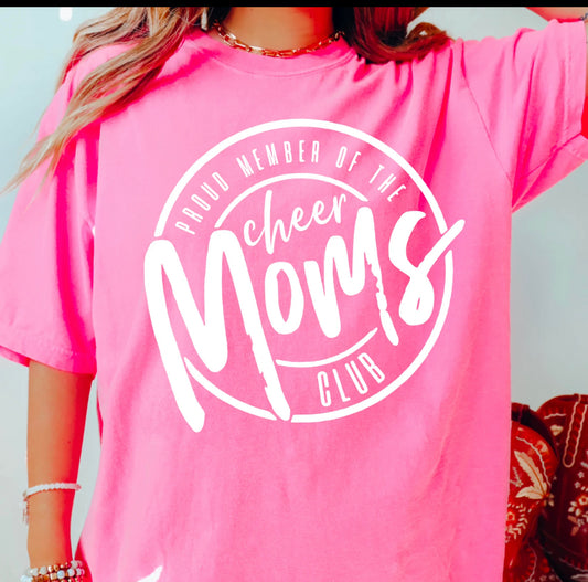 Cheer mom! t-shirt white lettering