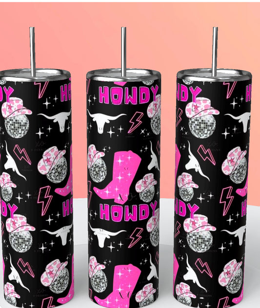 Country western themed 20 oz tumbler