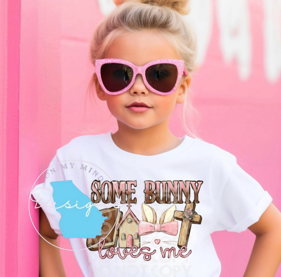Somebunny loves me pink  t-shirt