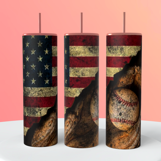 American baseball 20 oz tumbler