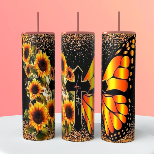 Sunflower faith  20 oz tumbler