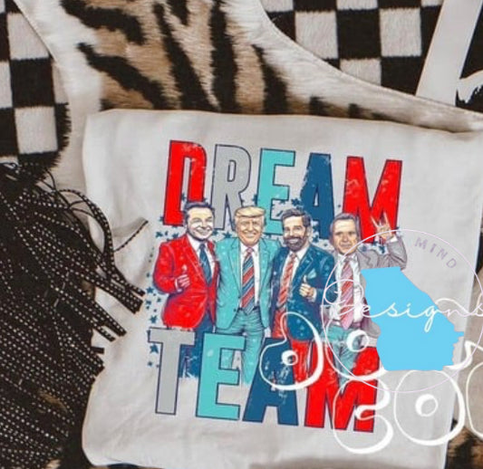 Trump Dream Team red and blue  funny graphic tee