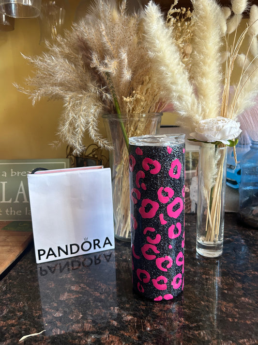Leopard print epoxy skinny tumbler