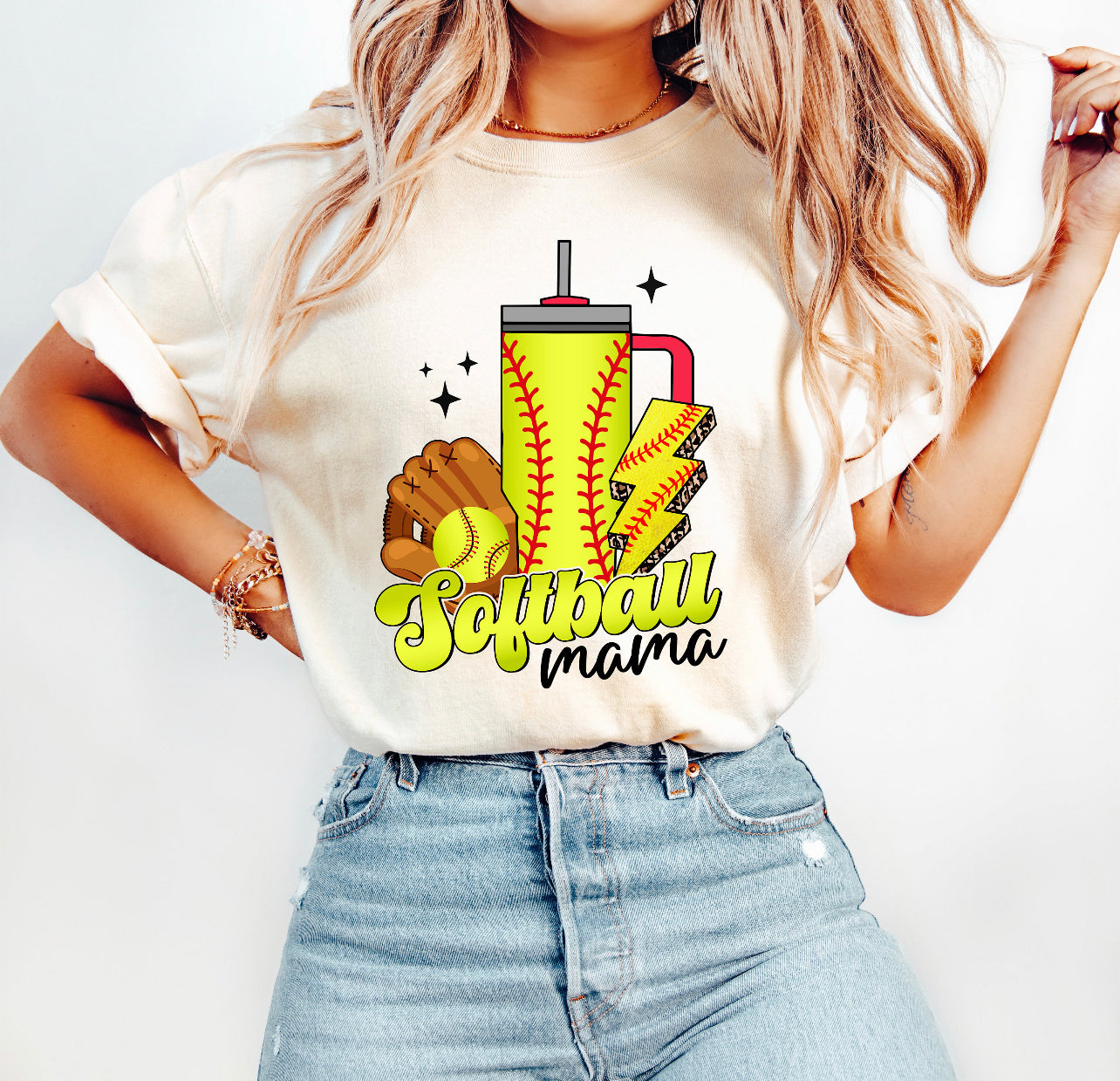 Softball mama  graphic tee