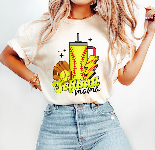 Softball mama  graphic tee