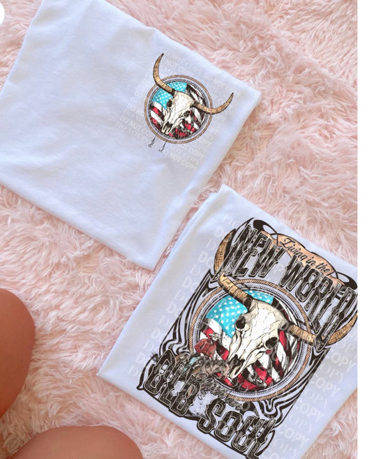 New world old soul graphic tee