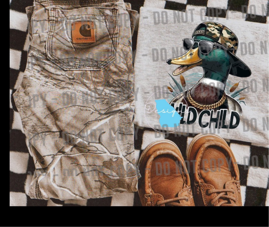 Wild Child duck hunting kids graphic t-shirt