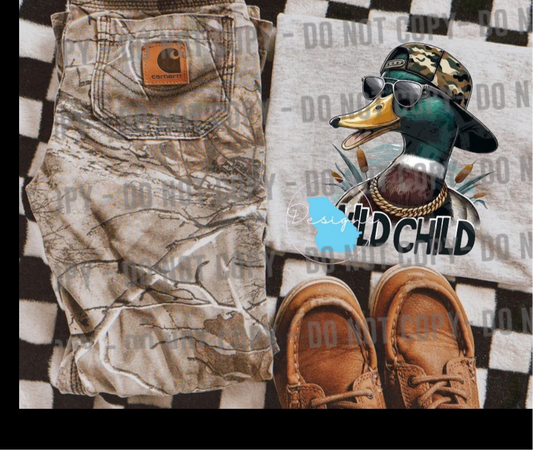 Wild Child duck hunting kids graphic t-shirt
