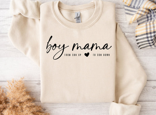 Sun up to sun down  Boy Mama graphic tee