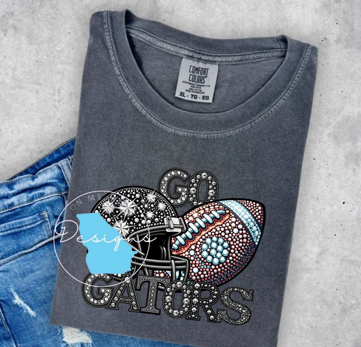 Go gators  rhinestone graphic tee