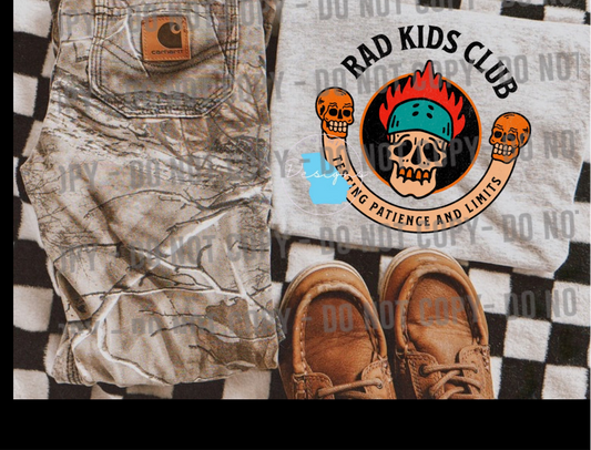 Rad kids club kids graphic t-shirt