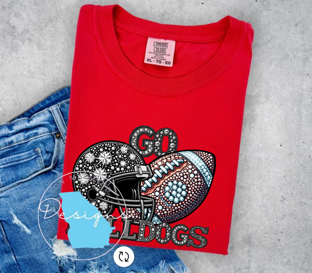 Go Bulldogs  rhinestone graphic tee
