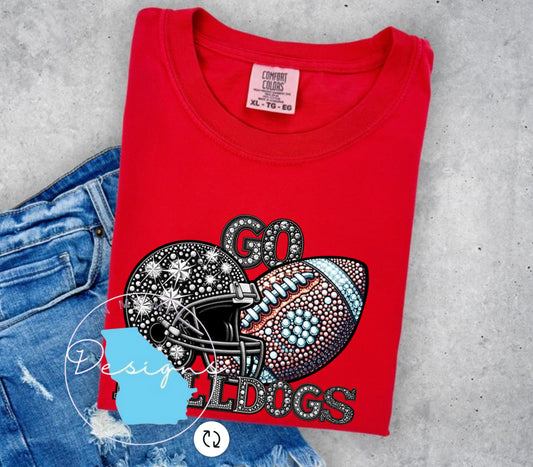 Go Bulldogs  rhinestone graphic tee