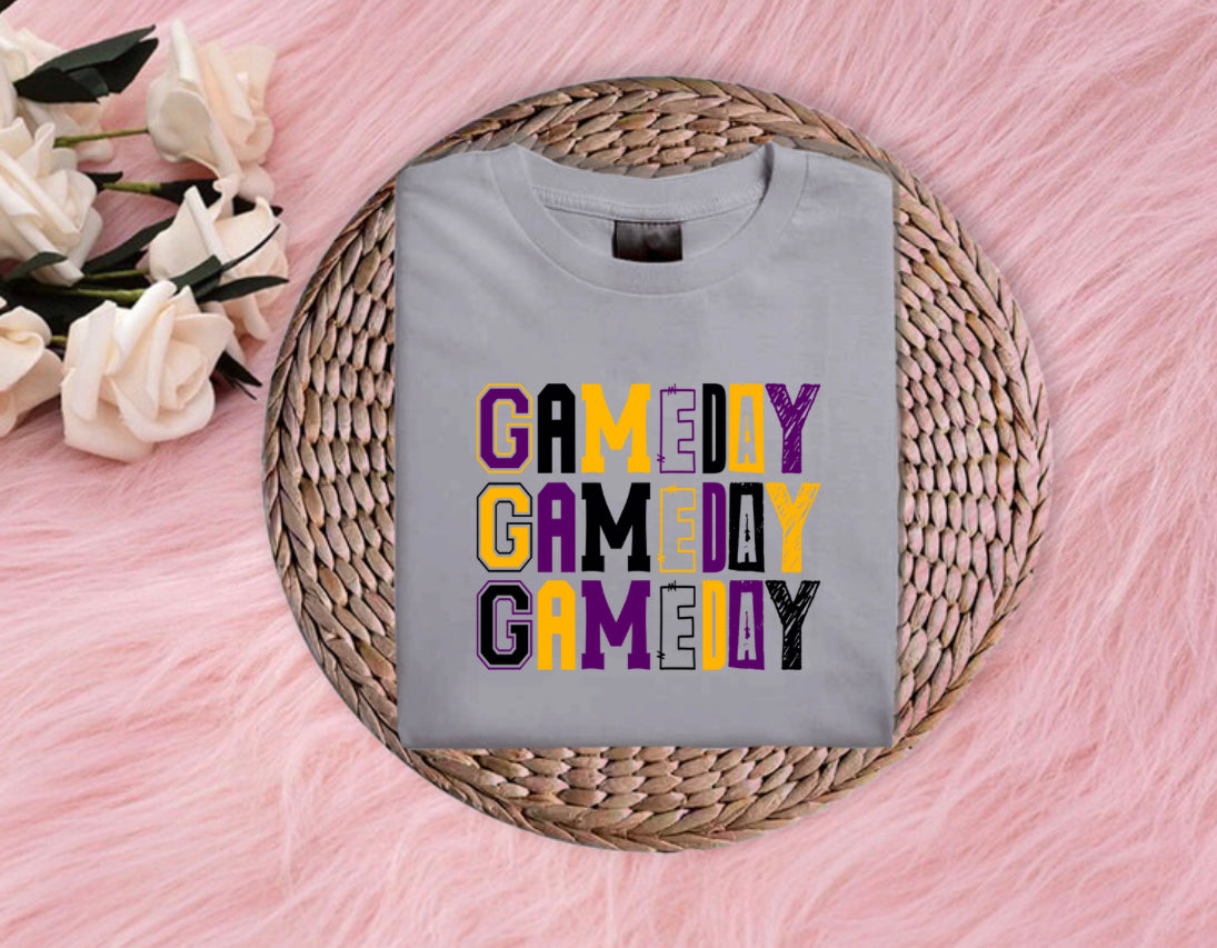 Game day (purple) graphic t-shirt