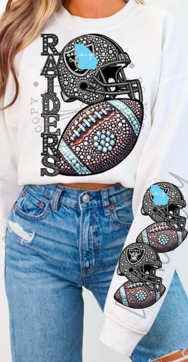 Raiders football graphic tee